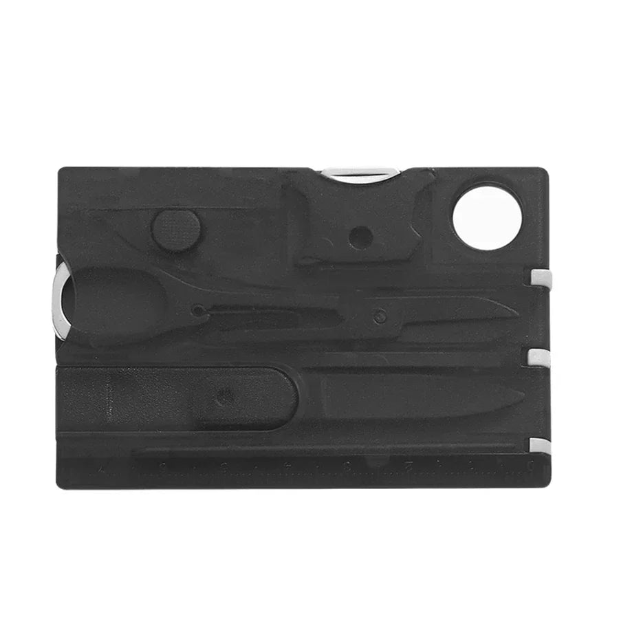 Multiutensile tascabile 12 in 1 carta di credito EDC campeggio sopravvivenza