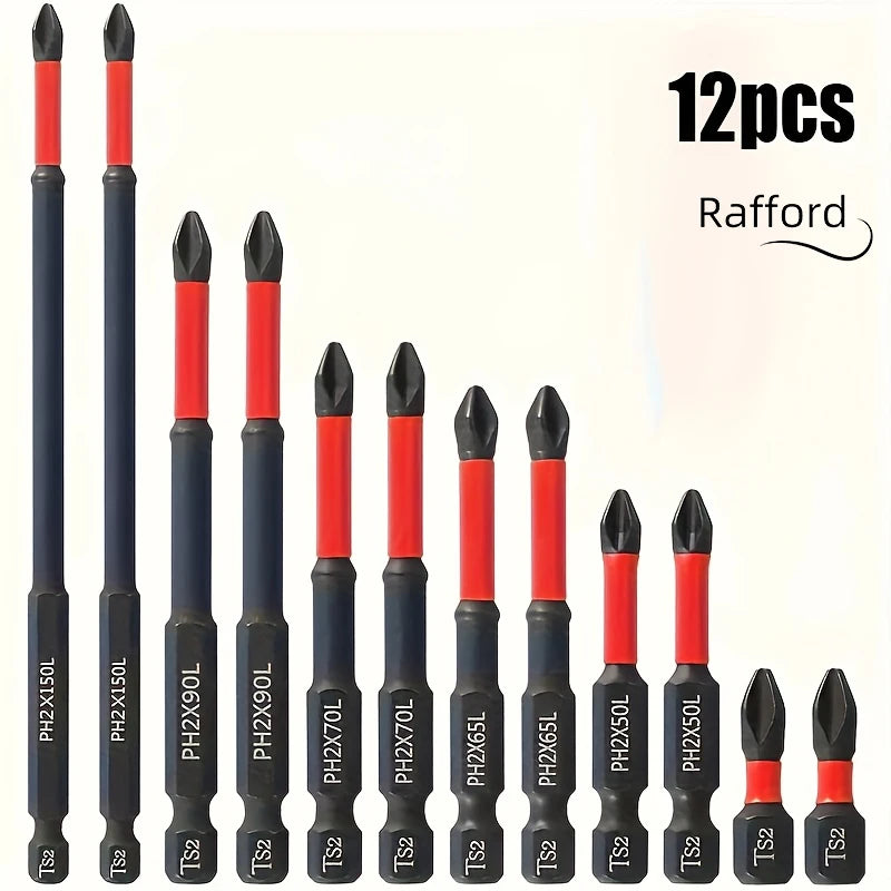Set 3/6/12 Punte Magnetiche S2 Antiscivolo per Avvitatore e Trapano