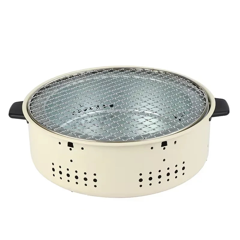 Barbecue portatile a carbone acciaio inox griglia antiaderente per campeggio