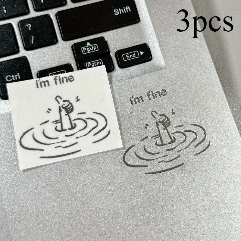 Adesivo vinile 'Sto bene' sarcastico per laptop/MacBook impermeabile lucido