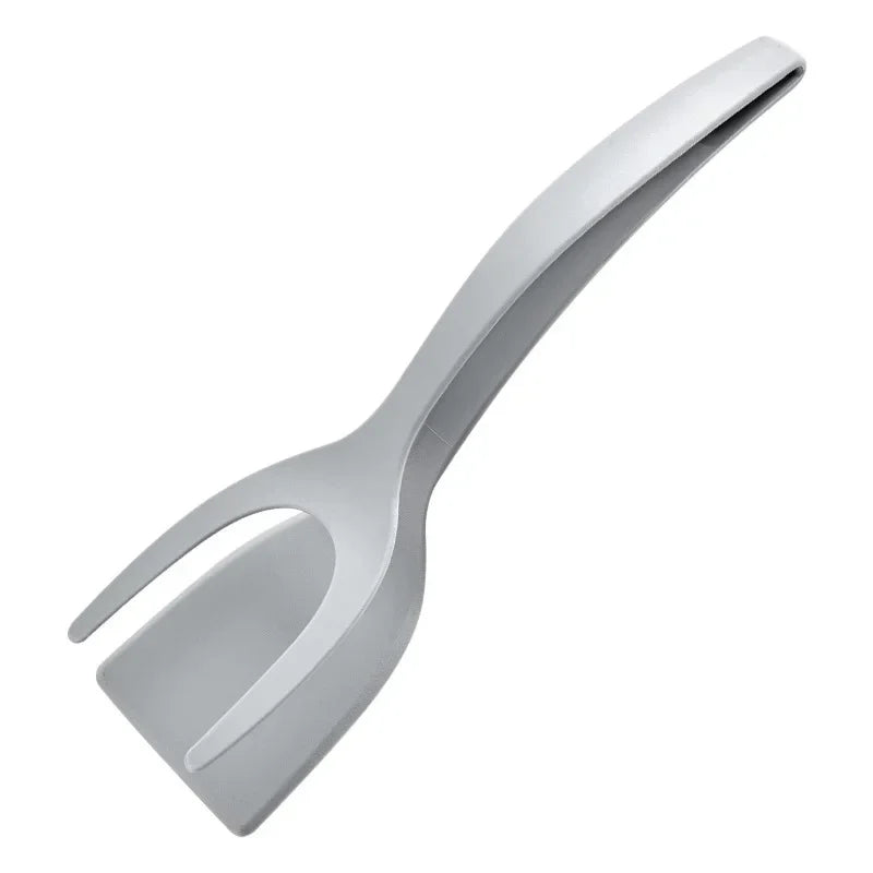 Pinza cucina 2-in-1 spatola nylon antiaderente antigraffio per uova e bistecca