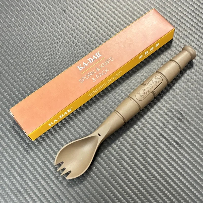 Set posate EDC mini tattico multifunzione coltello forchetta cucchiaio campeggio