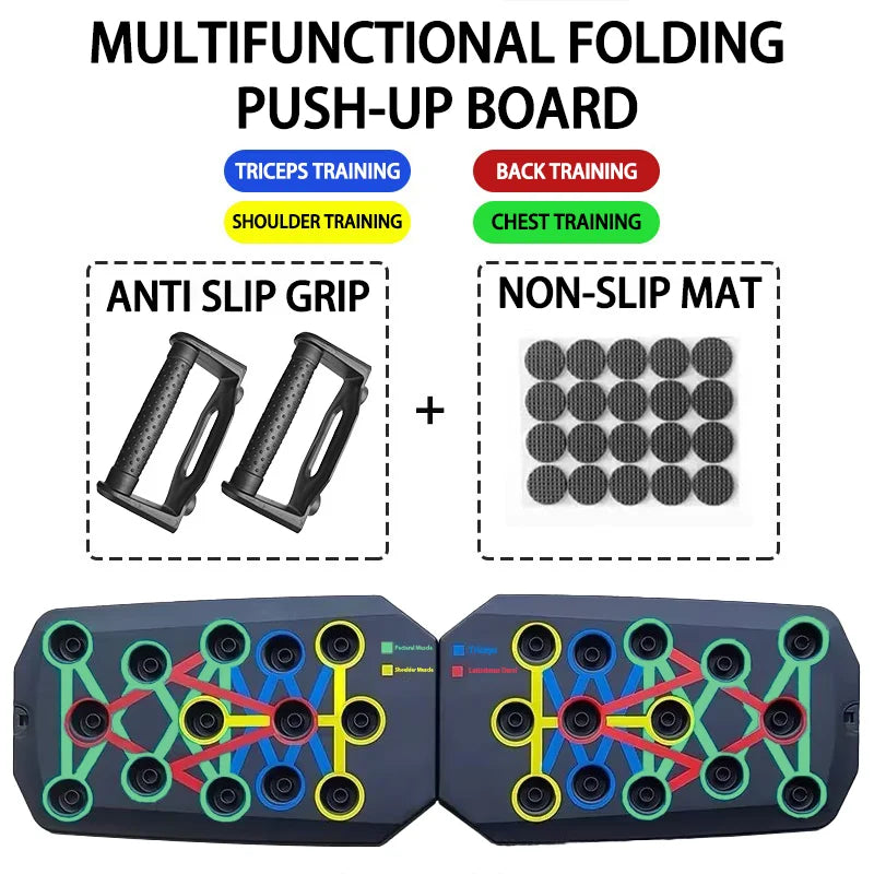 Push Up Board Portatile 8 Posizioni con Maniglie - Piegamenti Petto Braccia