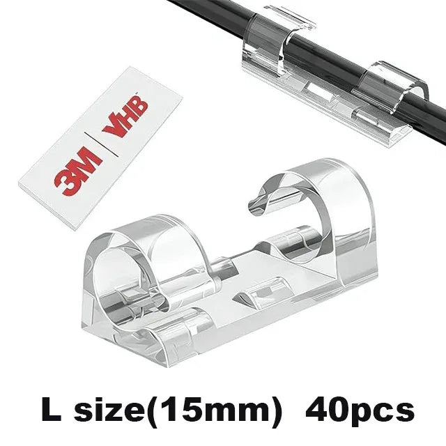 UNTIOR Clip Cavi Autoadesive 20/40 Pz Fissacavi Organizer Gestione Cavi