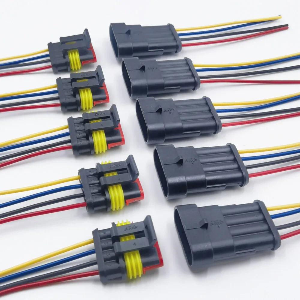 Connettori elettrici impermeabili 1-4 poli rapidi 10pz con filo auto/barca