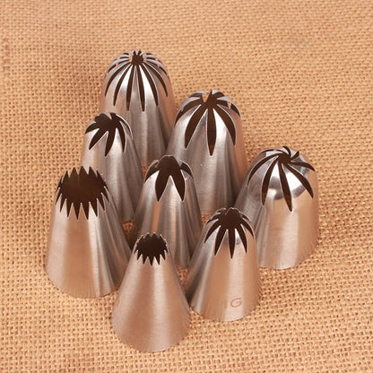 Set 8pz Beccucci Ugelli Grandi Acciaio Inox per Decorazione Cupcake
