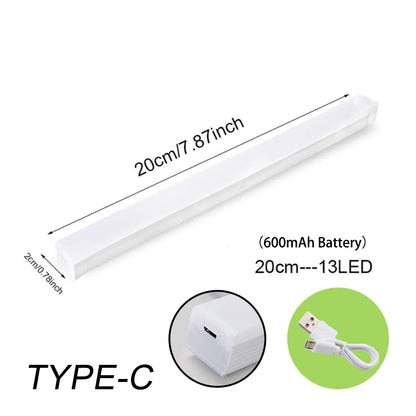 Lampada LED ricaricabile sensore movimento PIR USB per armadio cucina scale