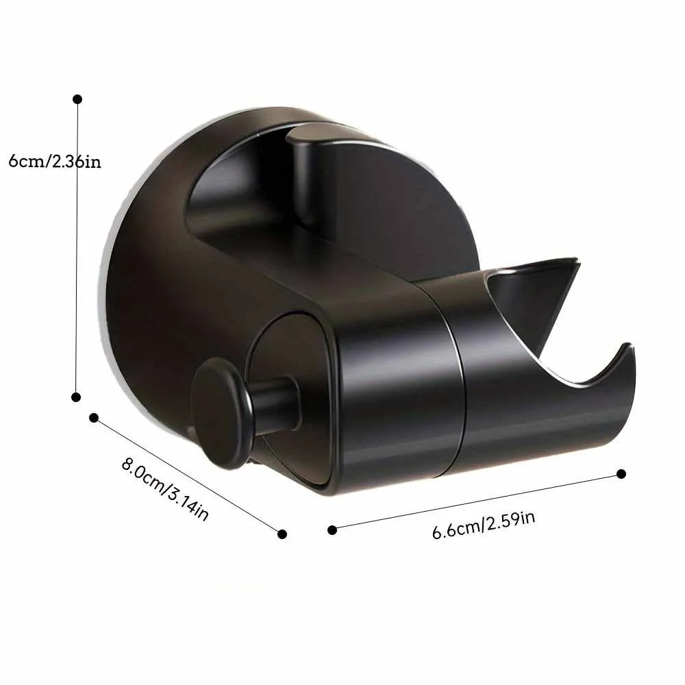 Supporto Soffione Doccia Universale Adesivo Parete Senza Forare Regolabile ABS