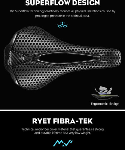 Sella bici RYET 3D Carbonio 120g 250x140mm MTB Gravel Road