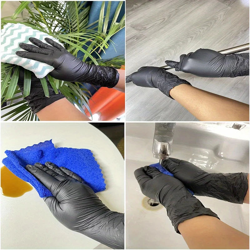 Guanti Nitrile Neri Monouso 20/50/100 Pz - Per Tatuaggi, Pulizia