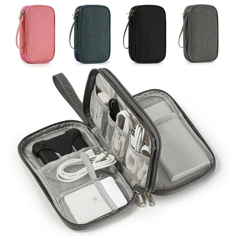 Custodia organizer cavi USB per powerbank cuffie auricolari - 4 colori