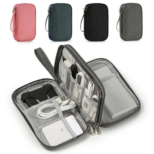 Custodia organizer cavi USB per powerbank cuffie auricolari - 4 colori