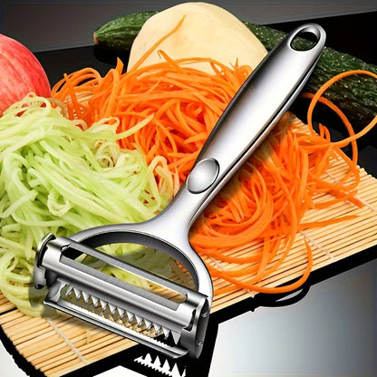 Pelaverdure e Pelapatate Doppia Lama Acciaio Inox Multiuso per Frutta e Verdura