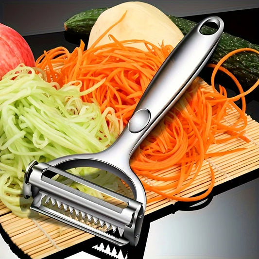 Pelaverdure e Pelapatate Doppia Lama Acciaio Inox Multiuso per Frutta e Verdura