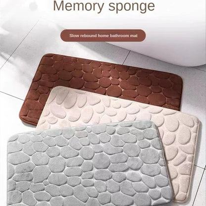 Tappetino bagno 3D antiscivolo effetto ciottoli - assorbente, lavabile