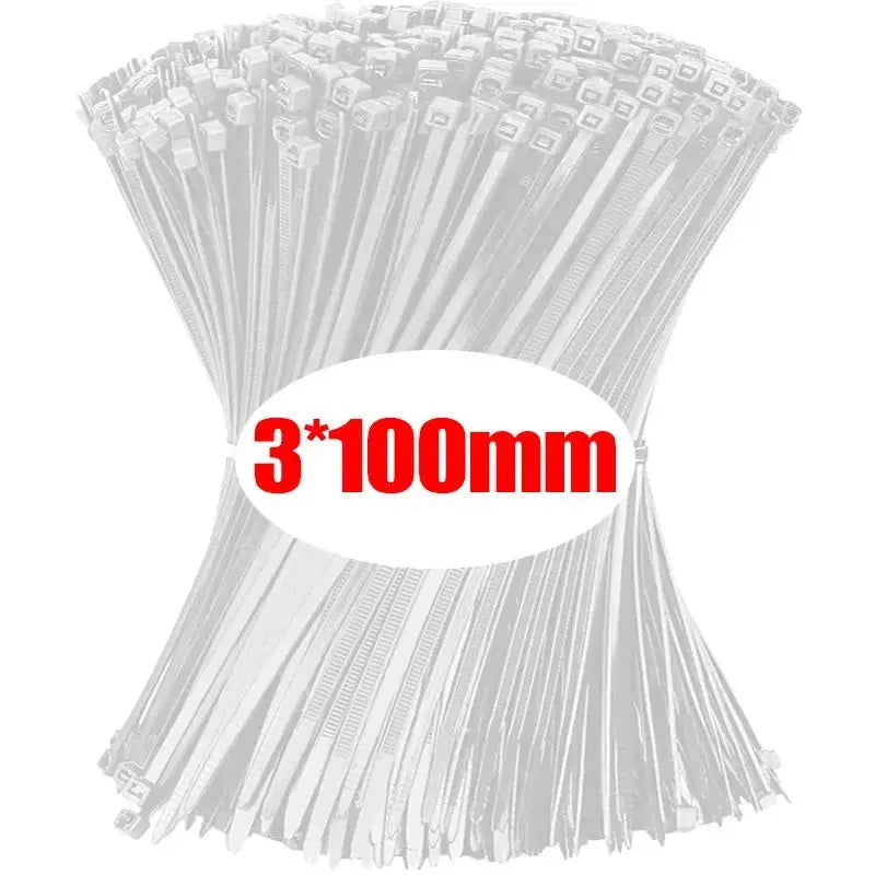 1000 pezzi Fascette Nylon Autobloccanti per Cavi Zip Tie Fissaggio Ufficio