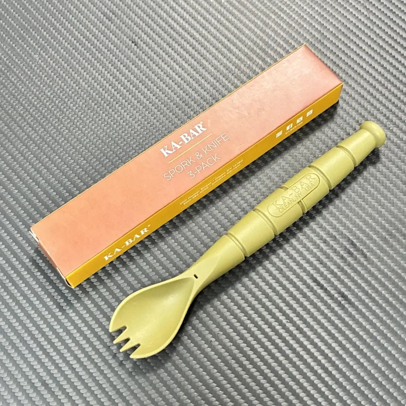 Set posate EDC mini tattico multifunzione coltello forchetta cucchiaio campeggio