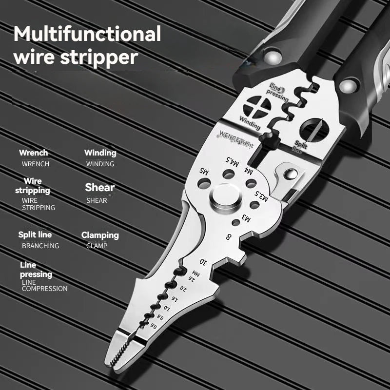Pinza spelafili 8.5" crimpatrice taglierina Acciaio inox ergonomica