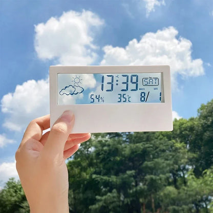 Stazione Meteo Digitale LED - Orologio, Termometro e Igrometro per Casa