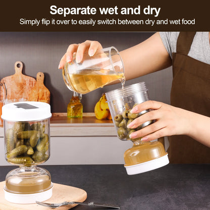 Barattolo Sottaceti con Forchette - Dispenser Olive e Cetrioli Sgocciolatoio