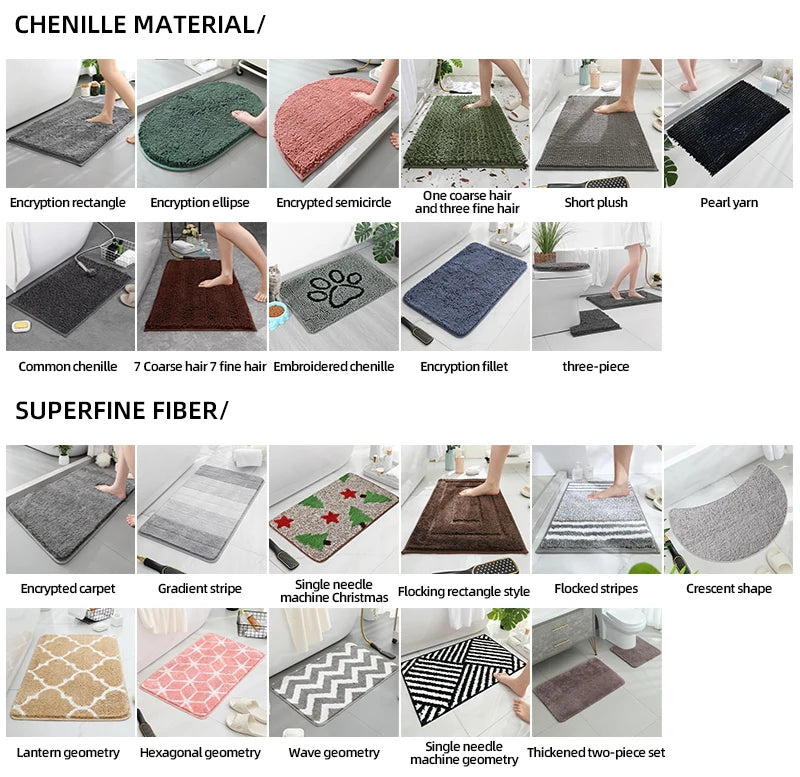 Tappetino Antiscivolo Assorbente per Bagno e Cucina Lavabile 1 Pz