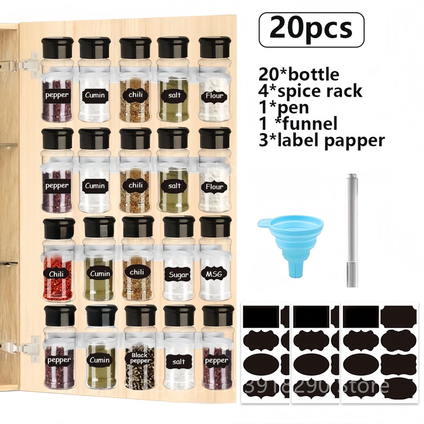 Set Barattoli Spezie Sale e Pepe con Organizer da Cucina