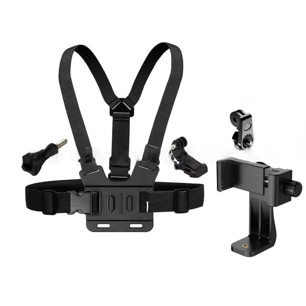 Supporto Clip Regolabile per Smartphone con Fascia Pettorale per Action Cam