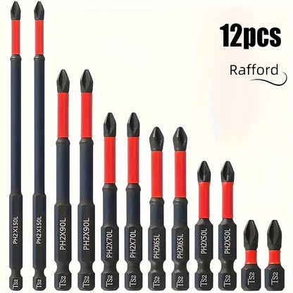 Set 3/6/12 Punte Magnetiche S2 Antiscivolo per Avvitatore e Trapano