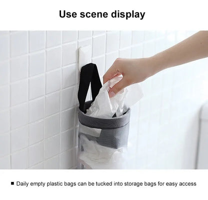 Dispenser sacchetti cucina da parete in rete grigio salvaspazio