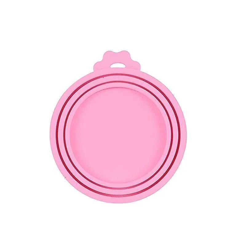 Set 3 Coperchi Silicone Riutilizzabili per Scatolette Cibo Gatto/Cane 6.5-8.5 cm