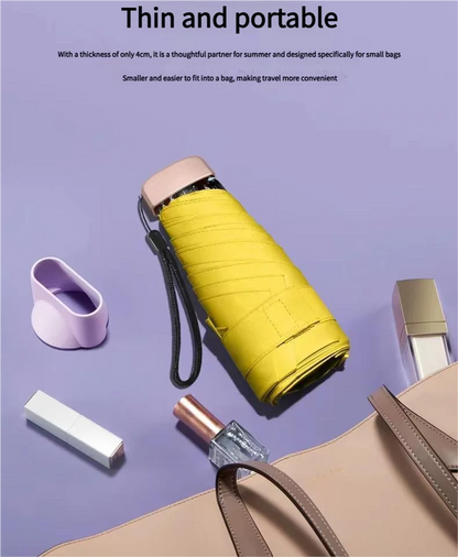 Ombrello Pieghevole Tascabile Mini Antipioggia Anti-UV Antivento Compatto