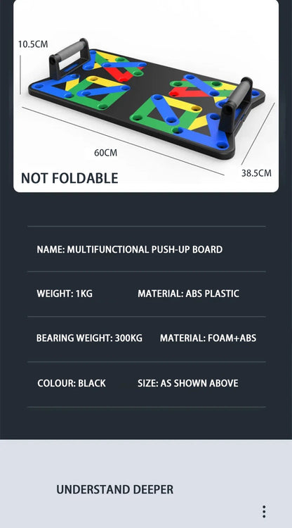 Push Up Board Portatile 8 Posizioni con Maniglie - Piegamenti Petto Braccia