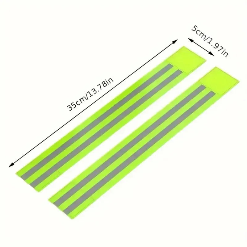 Set 4pz fasce riflettenti polso caviglia braccio gamba alta visibilità