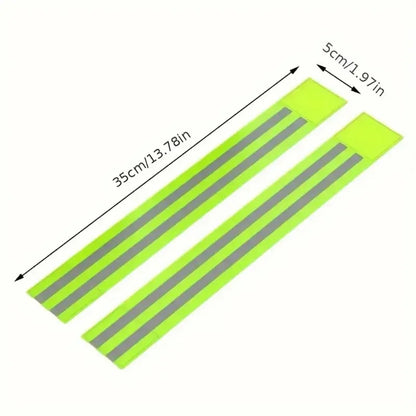 Set 4pz fasce riflettenti polso caviglia braccio gamba alta visibilità