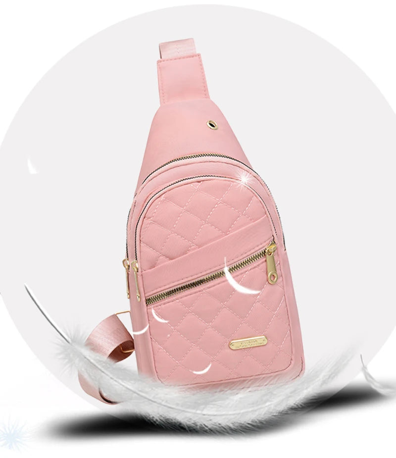 Borsa a tracolla petto donna grande capacità ricamata multitasche outdoor casual