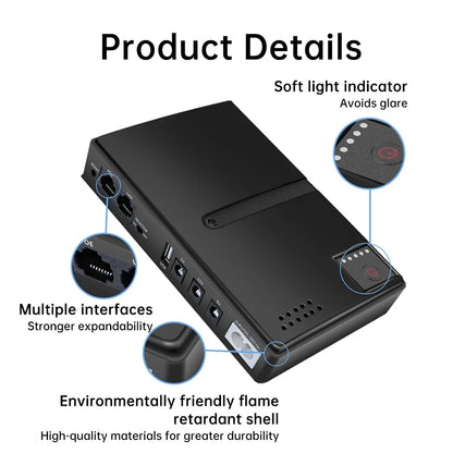 Alimentatore DC UPS 18W 220-265V per Router, Modem, Monitor, Smartphone