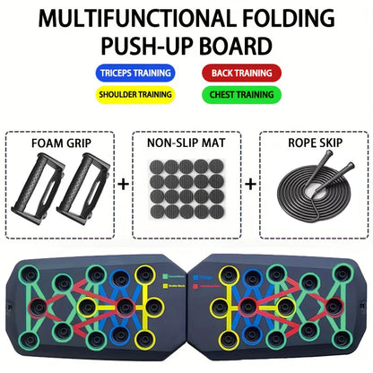 Push Up Board Portatile 8 Posizioni con Maniglie - Piegamenti Petto Braccia