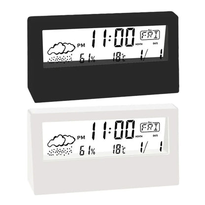 Stazione Meteo Digitale LED - Orologio, Termometro e Igrometro per Casa