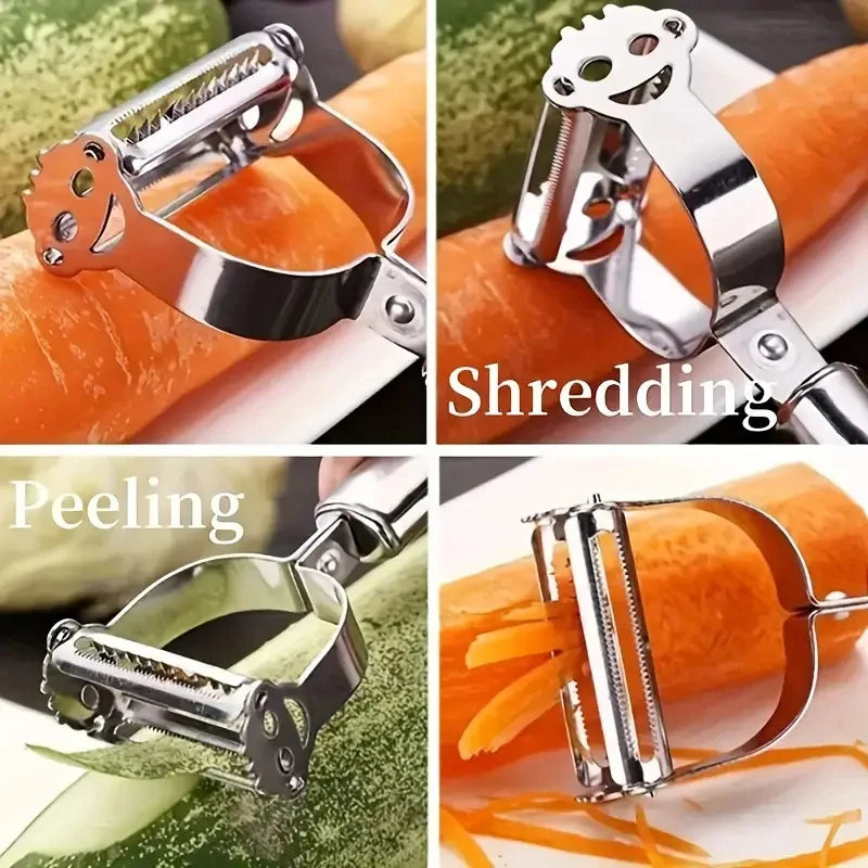 Pelaverdure e Pelapatate Doppia Lama Acciaio Inox Multiuso per Frutta e Verdura
