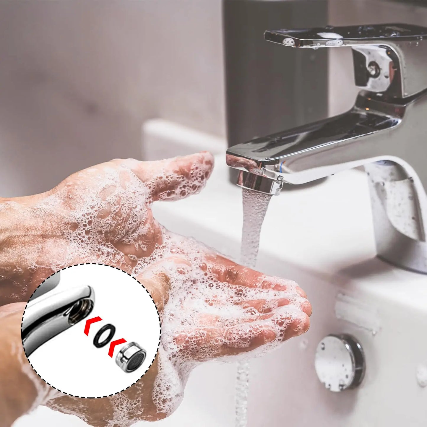 Ricambio Aeratore Rubinetto 24mm (15/16'') Set 7pz Ottone Cucina/Bagno
