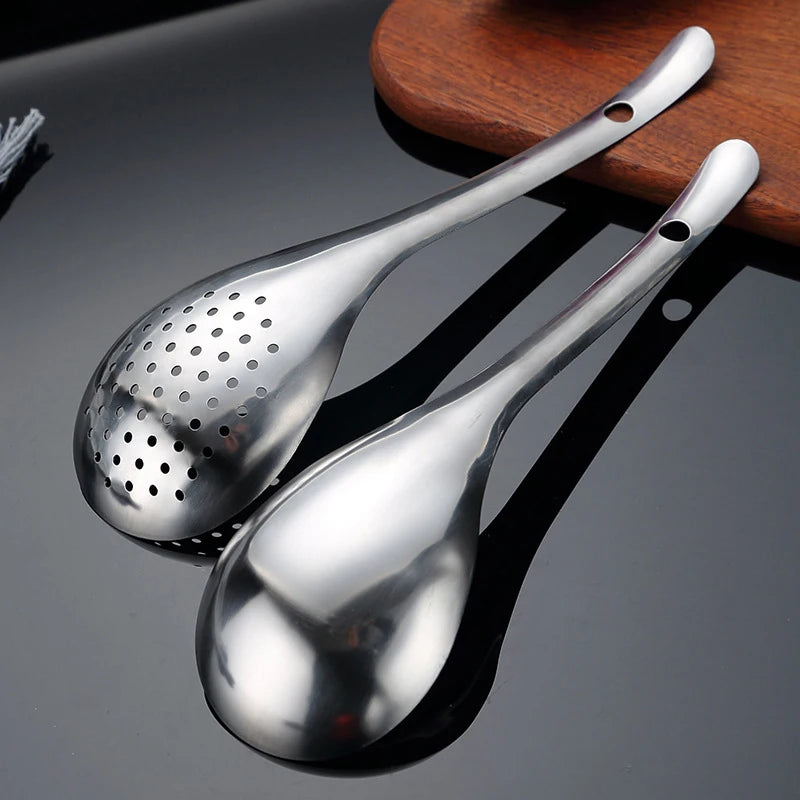 Cucchiaio forato in Acciaio Inox per Salsa e Caviale - Utensile da Cucina