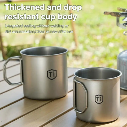 Mug/Tazza in Titanio Antibatterica Antimuffa con Coperchio - Campeggio
