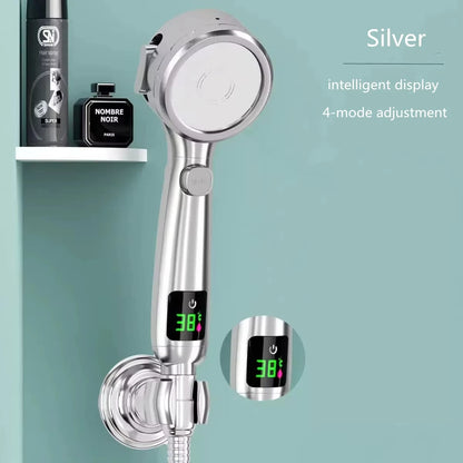 Doccetta Doccia Alta Pressione 4 Getti Risparmio Idrico LED Temperatura