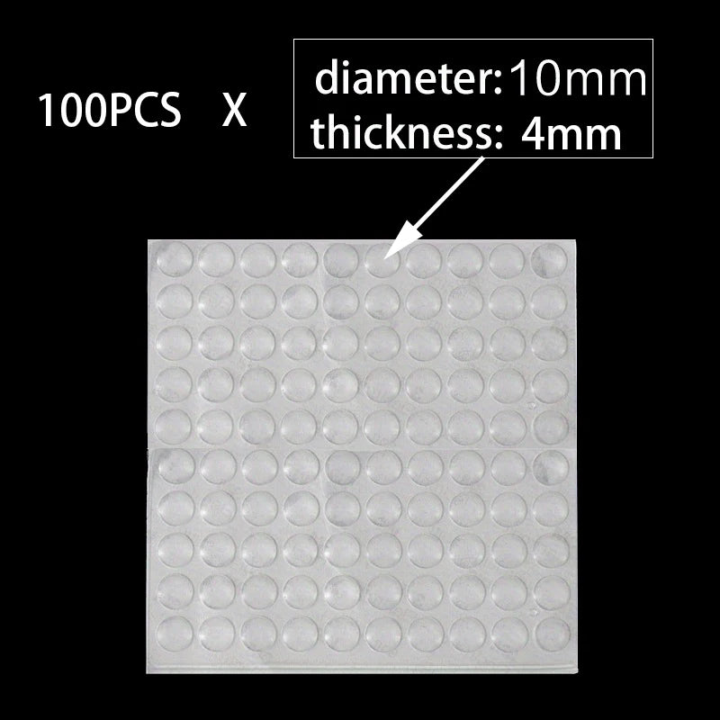 100pz Gommini Antiscivolo Silicone Autoadesivi Piedini per Mobili Cassetti