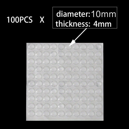 100pz Gommini Antiscivolo Silicone Autoadesivi Piedini per Mobili Cassetti