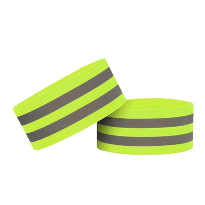 Set 4pz fasce riflettenti polso caviglia braccio gamba alta visibilità