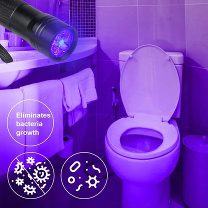 Torcia UV 395nm 9-12LED tascabile Blacklight rileva urine cane macchie cimici