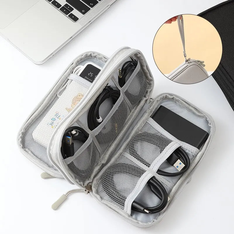 Custodia organizer cavi USB per powerbank cuffie auricolari - 4 colori
