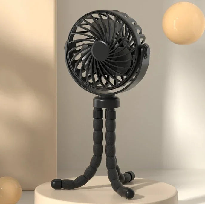 Ventilatore a Clip per Passeggino USB Ricaricabile Mini Pieghevole Silenzioso