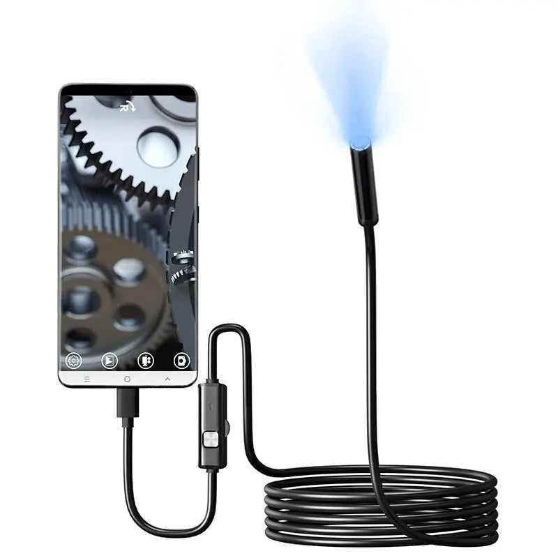 Telecamera endoscopica 7mm USB-C IP67 6 LED impermeabile per Android